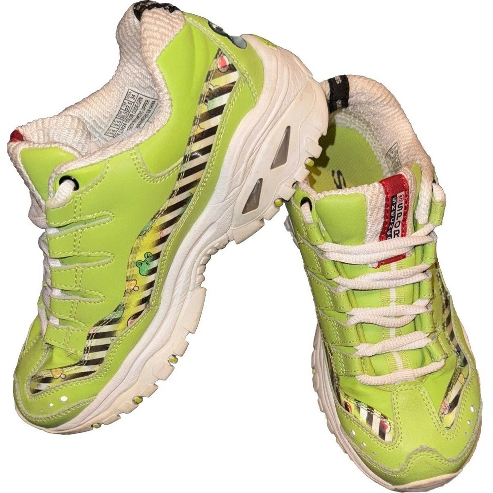 Skechers Sports On-Line Friends Green Frog Character Design Mushrooms Youth 5.5